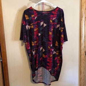 LulaRoe Irma purple black geometric small